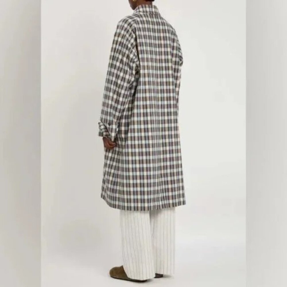 The Row Tavishina checked silk-blend coat - Picture 3 of 11